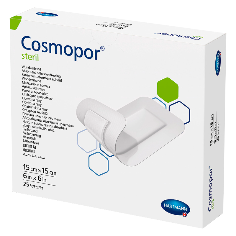 Пов’язка пластирна Cosmopor® steril, 15 х 15 см.